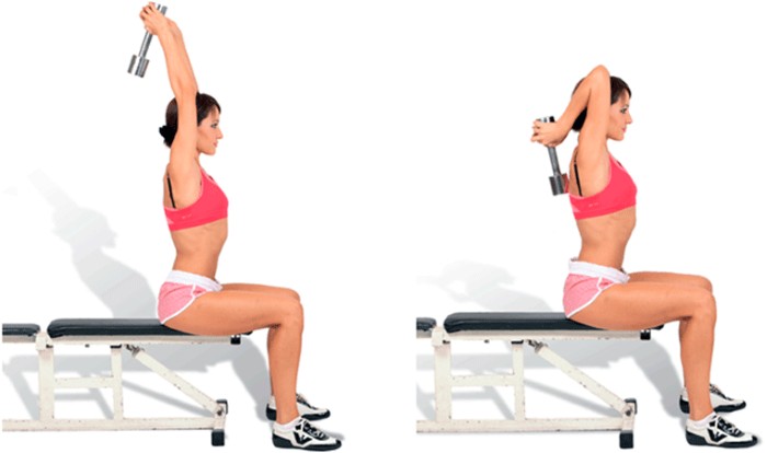 Latihan dengan dumbbells untuk wanita, gadis untuk punggung, lengan, otot dada, punggung, abs, di rumah untuk pemula
