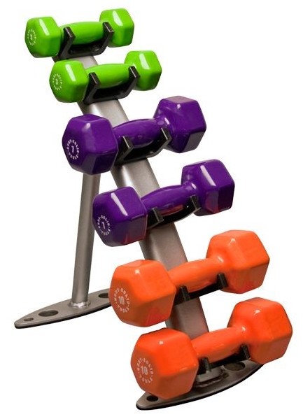 Latihan dengan dumbbells untuk wanita, gadis untuk punggung, lengan, otot dada, punggung, abs, di rumah untuk pemula