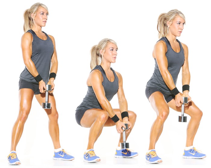 Latihan dengan dumbbells untuk wanita, gadis untuk punggung, lengan, otot dada, punggung, abs, di rumah untuk pemula