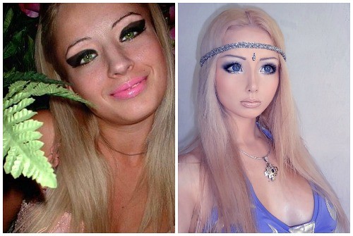 Lukyanova Valeria ก่อนและหลังพลาสติก ภาพถ่ายของสาวบาร์บี้ (Amatue) บนอินสตาแกรม Vkontakte