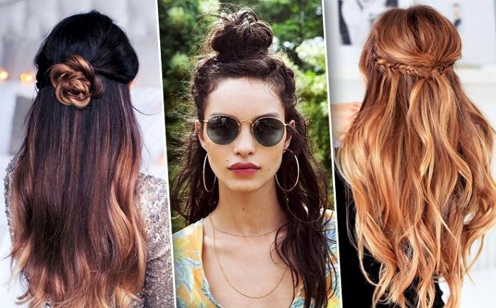 Gaya rambut yang paling bergaya dan cantik untuk rambut panjang. Arahan mengenai cara membuat gaya rambut malam yang sederhana, mudah. Gambar