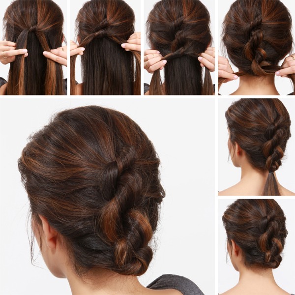 Các kiểu tóc đẹp cho tóc trung bình một cách nhanh chóng và dễ dàng theo từng giai đoạn với bàn tay của chính bạn. Một bức ảnh