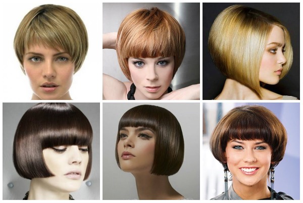 Cắt tóc bob cho ảnh tóc ngắn, mặt trước và mặt sau. Bob bob với cách để dài, tóc mái