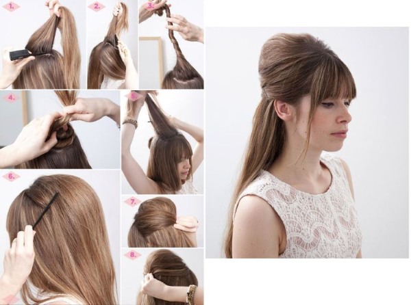 Penteados para cabelos longos passo a passo. Foto de lindos cortes de cabelo simples com e sem franja, noite e casamento