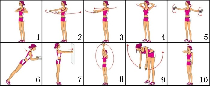 Cara cepat mengepam otot lengan, sternum, punggung, kaki, lengan bawah, punggung bawah untuk seorang gadis dari awal