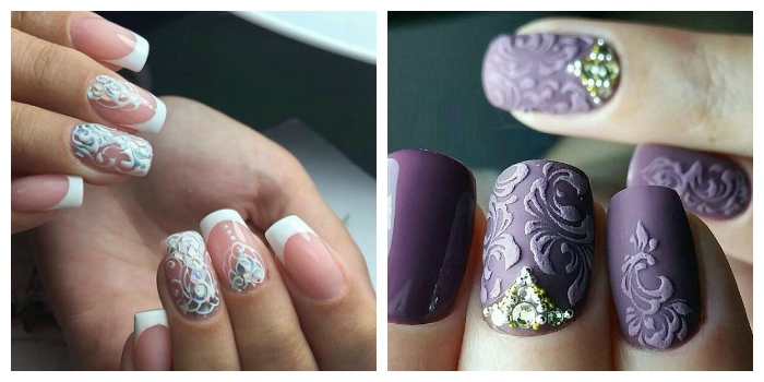 Monogramas passo a passo nas unhas. Desenho, como desenhar gel com verniz, pontos, esquema para iniciantes. Uma foto