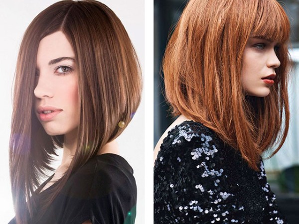 Corte de cabelo bob para cabelo curto, bob bob, bob cascade, para alongar, com franja, na perna, graduado. Uma foto