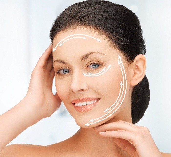Oval facelift - mengangkat, krim kulit, benang, topeng, latihan di rumah. Gambar