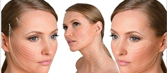 Oval facelift - mengangkat, krim kulit, benang, topeng, latihan di rumah. Gambar