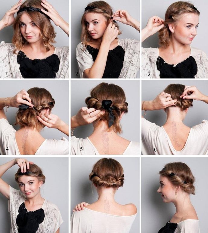 Penteado grego para cabelos longos com curativo. Instruções passo a passo com foto