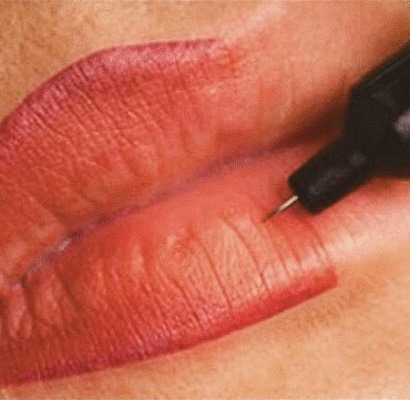 Tatu bibir dengan warna: warna semula jadi, 3D, miass, karamel, foto