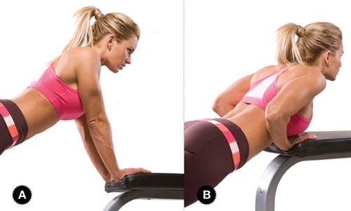 Latihan asas untuk kanak-kanak perempuan di bahu dengan berat badan sendiri, dumbbells, barbell, kettlebell, expander, di rumah dan di gim