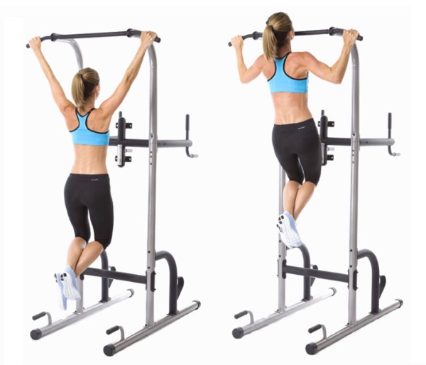 Latihan asas untuk kanak-kanak perempuan di bahu dengan berat badan sendiri, dumbbells, barbell, kettlebell, expander, di rumah dan di gim