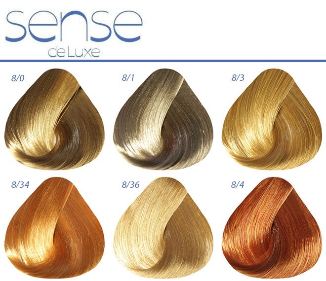 طلاء استل. لوحة الألوان ، صورة الشعر: الأرقام ، أسماء الظلال لكل السلاسل: Deluxe ، Blond ، Essex ، Princess ، Couture ، Newton