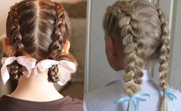 Hermosos peinados con cabello corto para niñas a la escuela, jardín de infantes, simples en 5 minutos, trenzas, instrucciones con fotos.