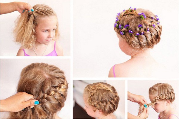 Hermosos peinados con cabello corto para niñas a la escuela, jardín de infantes, simples en 5 minutos, trenzas, instrucciones con fotos.
