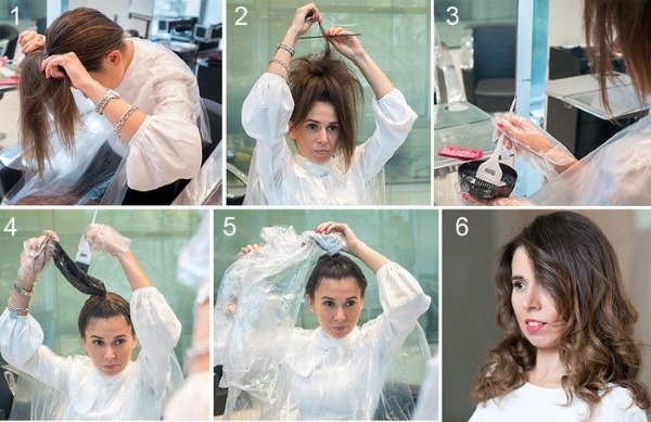 Балајаж за плаву косу средње дужине, кратка, дуга, техника бојења са затамњењем, фотографија