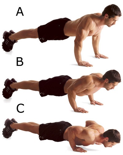 Push-up dari lantai adalah program latihan untuk gadis dan lelaki pemula untuk mendapatkan massa otot dada. Program 100 kali dalam 6 minggu