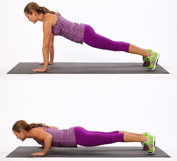Latihan untuk melangsingkan lengan dan bahu untuk wanita dengan dan tanpa dumbbell, dengan foto dan video