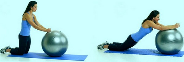Bài tập cho cột sống với bóng theo Bubnovsky, với bệnh thoái hóa xương và thoát vị cột sống thắt lưng