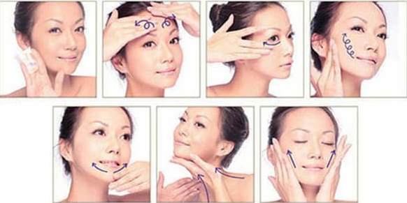Tự massage mặt tại nhà. Đào tạo, kỹ thuật tiến hành từng bước với ảnh