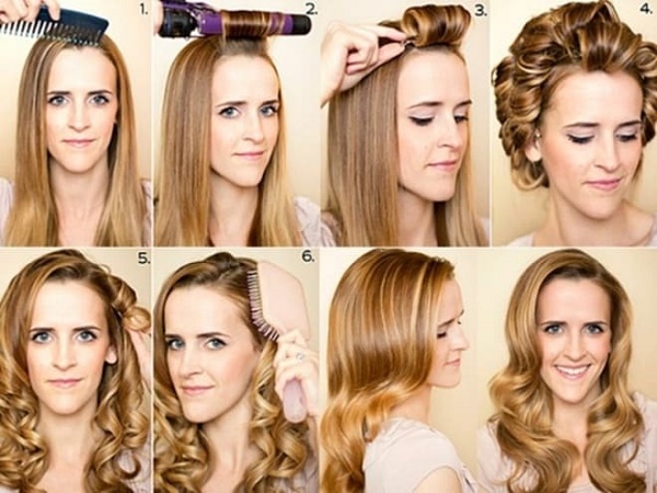Cara berputar pada besi pengeriting dengan klip, muncung, Babyliss, Sinbo, kerucut, dengan spiral, gelombang Eric, wortel