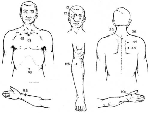 Các điểm hoạt động sinh học trên cơ thể người chịu trách nhiệm về các cơ quan.Kỹ thuật xoa bóp châm cứu