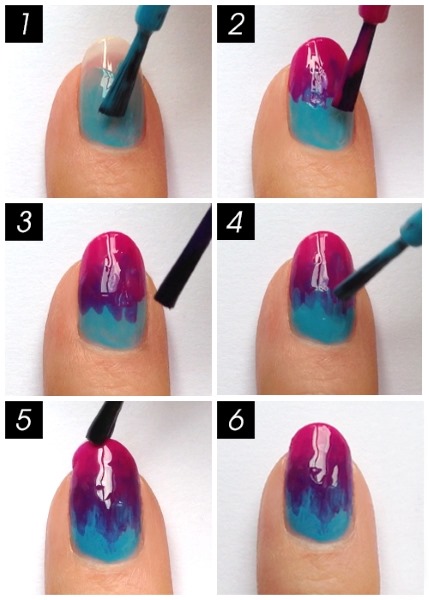 Gradient trên móng tay với sơn gel: ảnh, xu hướng thời trang. Cách chọn màu và pha màu tại nhà với cọ, bông mút không bong bóng