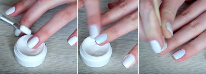 Làm móng bằng gương: một bức ảnh, cách làm sơn gel, chà xát. Thiết kế thời trang, hướng dẫn từng bước