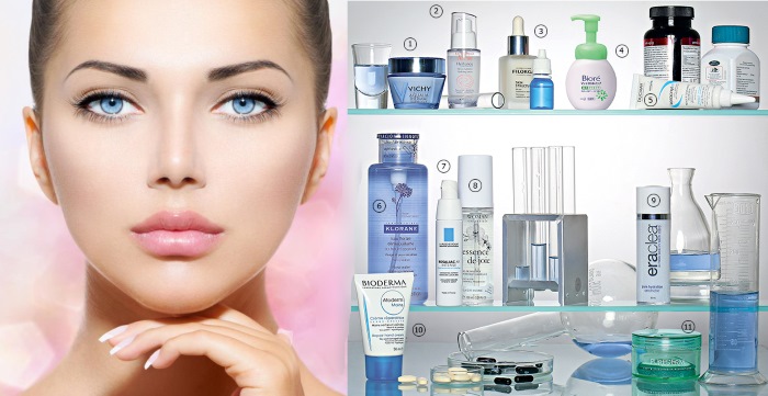 Dược mỹ phẩm, đánh giá mức độ phổ biến: dành cho da có vấn đề, trị mụn, chống lão hóa. Pháp, Nga, nhãn hiệu