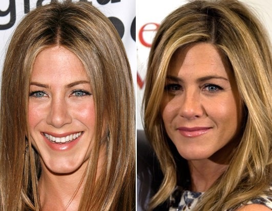 Jennifer Aniston. Foto sebelum dan selepas pembedahan plastik, dalam pakaian renang, parameter angka, penampilan pelakon wanita itu