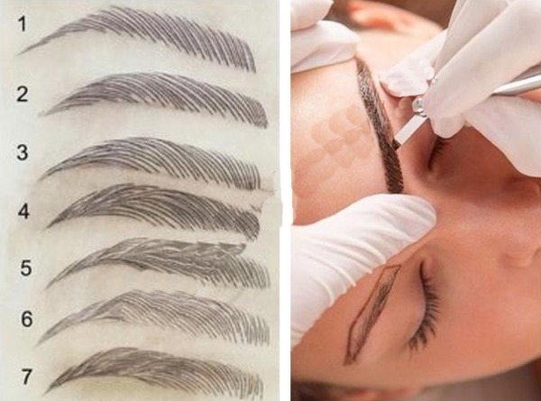 Kening serbuk. Apa itu, gambar sebelum dan selepas tatu, teknik semburan, berapa lama ia berlangsung