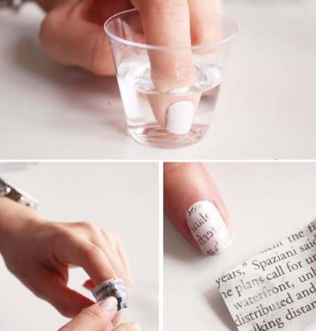 Manicure com verniz preto e branco para unhas curtas e longas. Fotos, designs