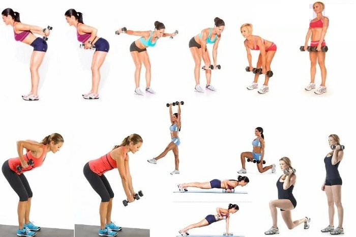 Deadlift với thanh tạ cho nữ, bánh tạ, dây thun. Kỹ thuật thực hiện trên chân thẳng, cong