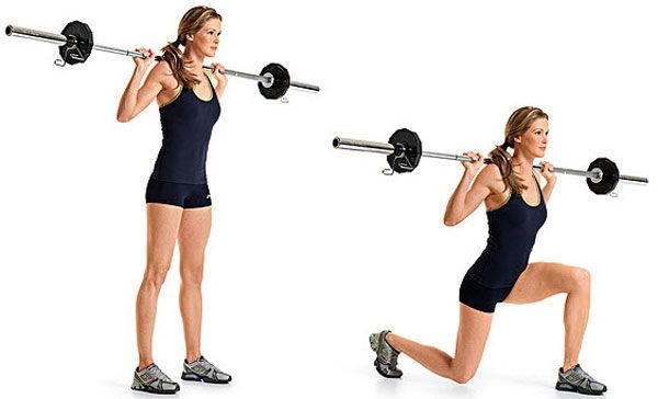 Latihan untuk bahagian bawah pantat di rumah, di gim dengan dumbbells, tali elastik