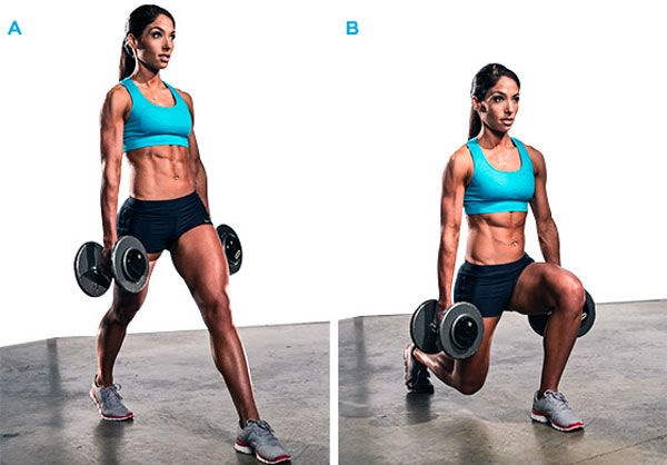 Latihan untuk bahagian bawah pantat di rumah, di gim dengan dumbbells, tali elastik