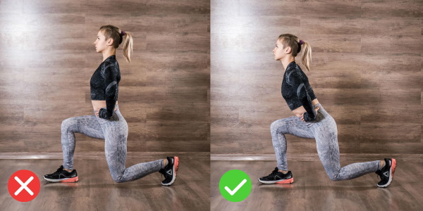 Paru-paru pada setiap kaki. Seperti yang ada, teknik dengan dumbbells, melompat ke atas, berat untuk anak perempuan. Gambar