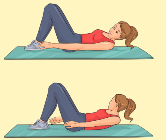Levantando o corpo na prensa, deitado de costas, um banco inclinado com fixação das pernas, kettlebell, peso. Quais músculos trabalham
